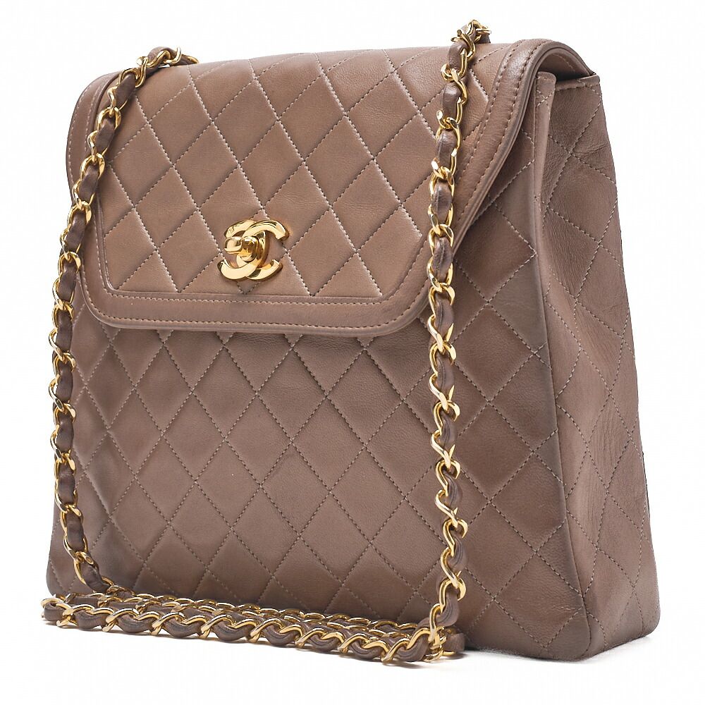 CHANEL シャネル ラムスキン マトラッセ 台形 シングル チェーン