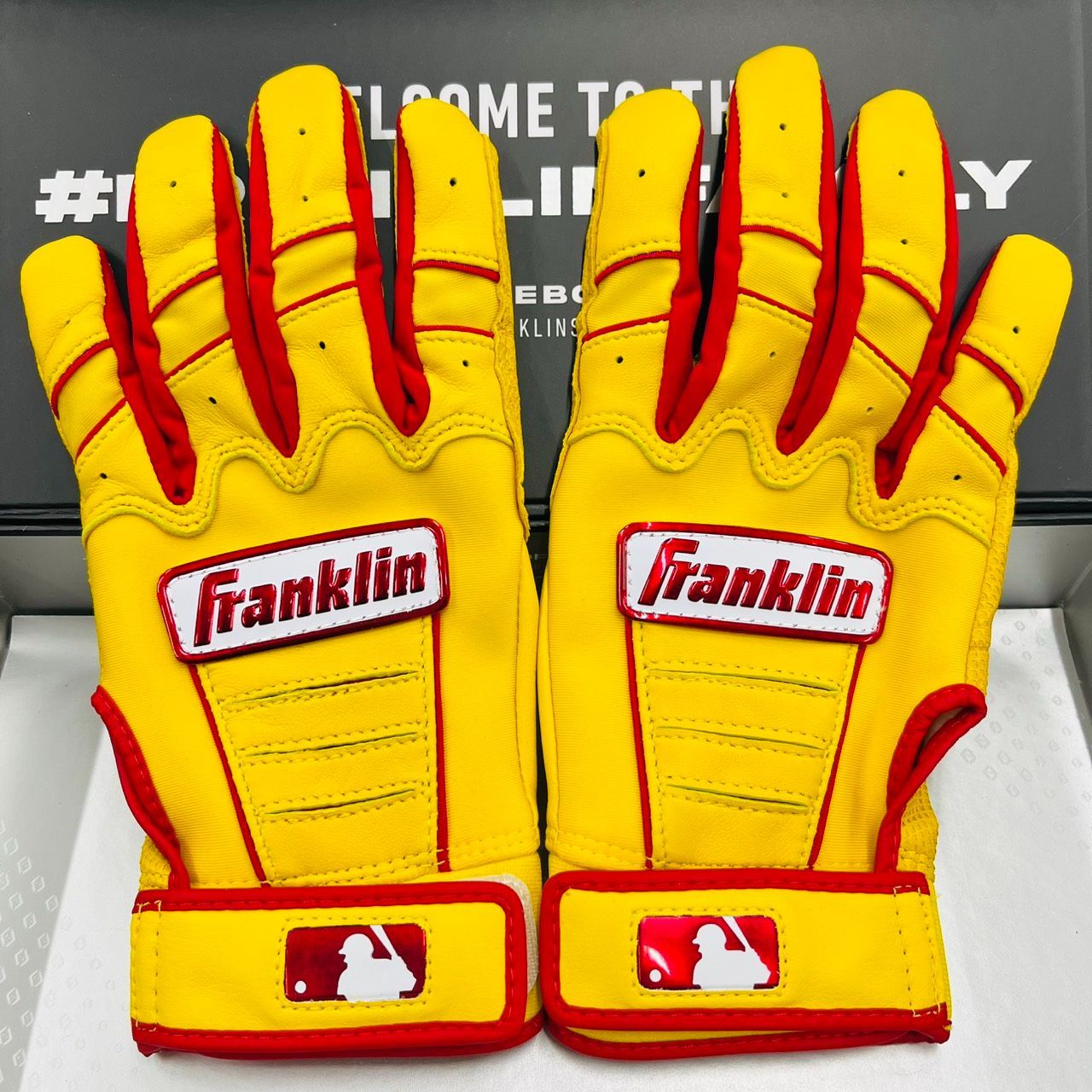 【オシャレな人気カラー】 受注生産商品　Franklin　フランクリン　オリジナルオーダーモデル 8　バッティング手袋　S/M/L　バッティンググローブ　野球　イエロー　レッド
