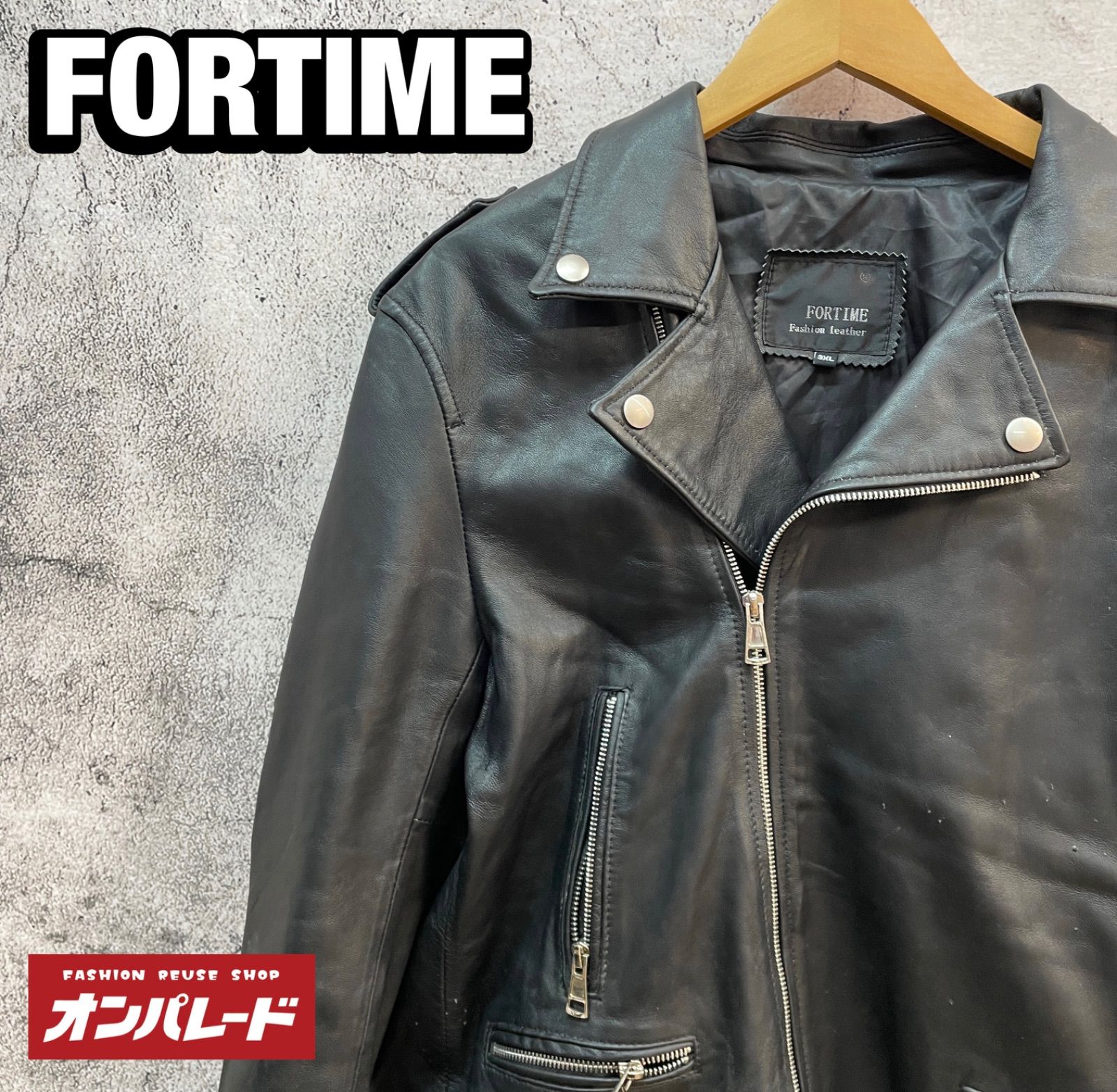 FORTIME フォータイム Fashion leather ダブルライダースジャケット
