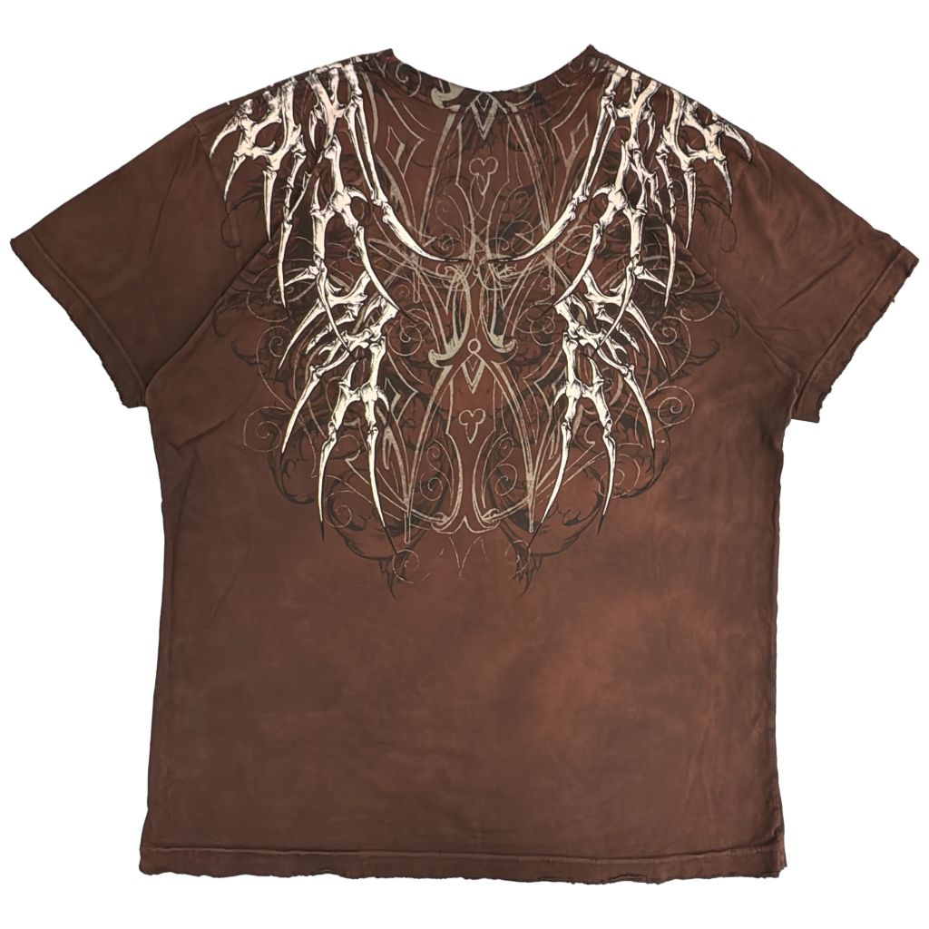 Affliction アフリクション スカルウィングクロス 半袖Tシャツ Y2K 