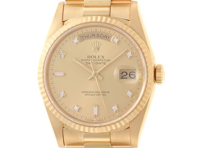 ROLEX ロレックス ウォッチ デイデイト 時計 18238A 腕時計 イエローゴールド ゴールド L番　自動巻き ゴールド文字盤 レディース【中古】432