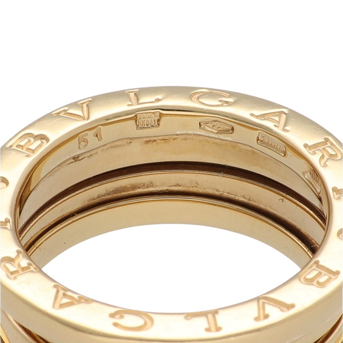 中古】 BVLGARI ブルガリ ビーゼロワン リング 指輪 K18YG 750 3バンド 