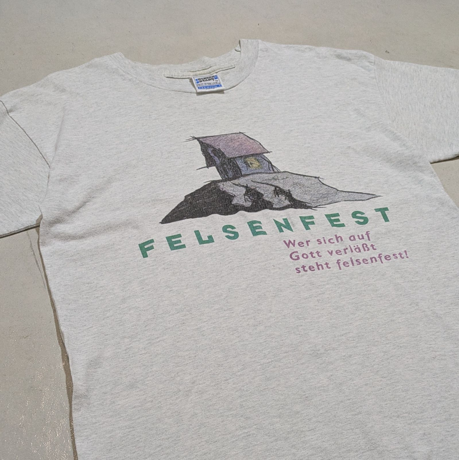 90s SCREEN STARS スクリーンスターズ Tシャツ ドイツ語 宗教 キリスト 