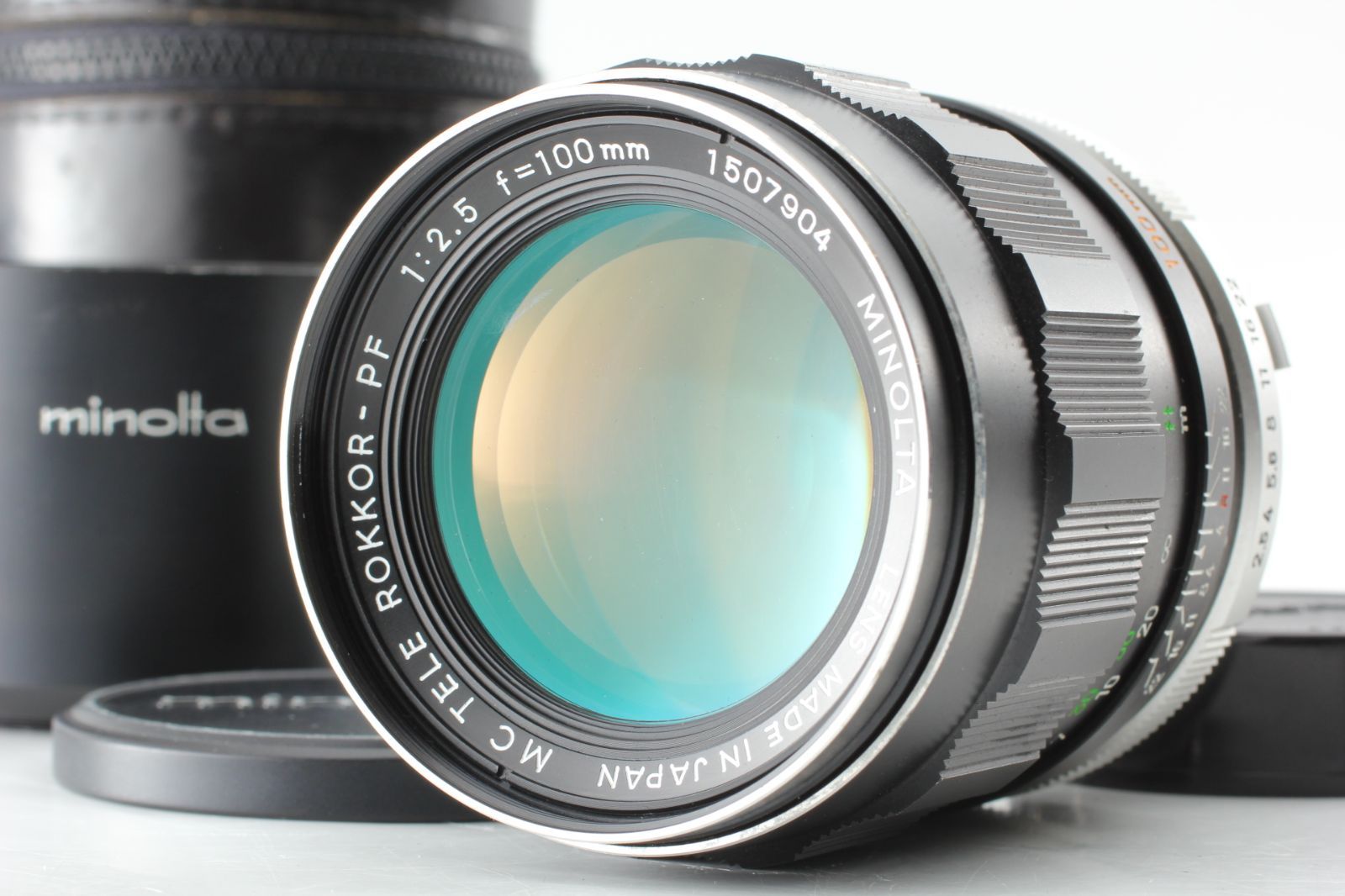 ミノルタ MINOLTA MC TELE ROKKOR-PF 100mm F2.5 前後キャップ&レンズ