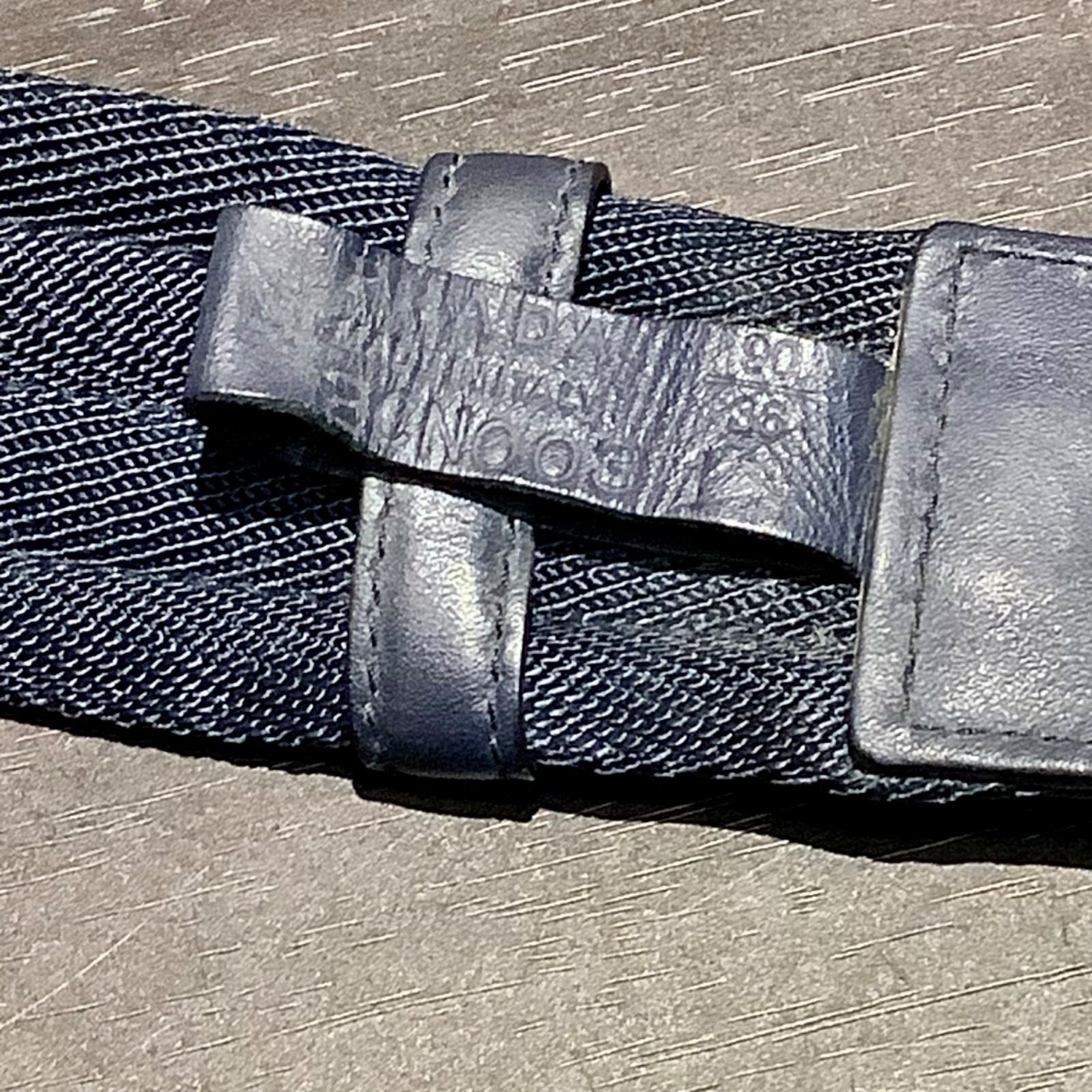 プラダ PRADA ロゴバックル ベルト 2CN003 紺 ネイビー シルバー金具