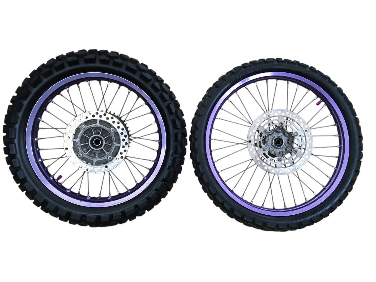 SUZUKI DJEBEL ジェベル250XC SJ45A 前後 ホイール セット ディスク付 レストア 組み換え 流用 OHにも(中古)2902-Z4982