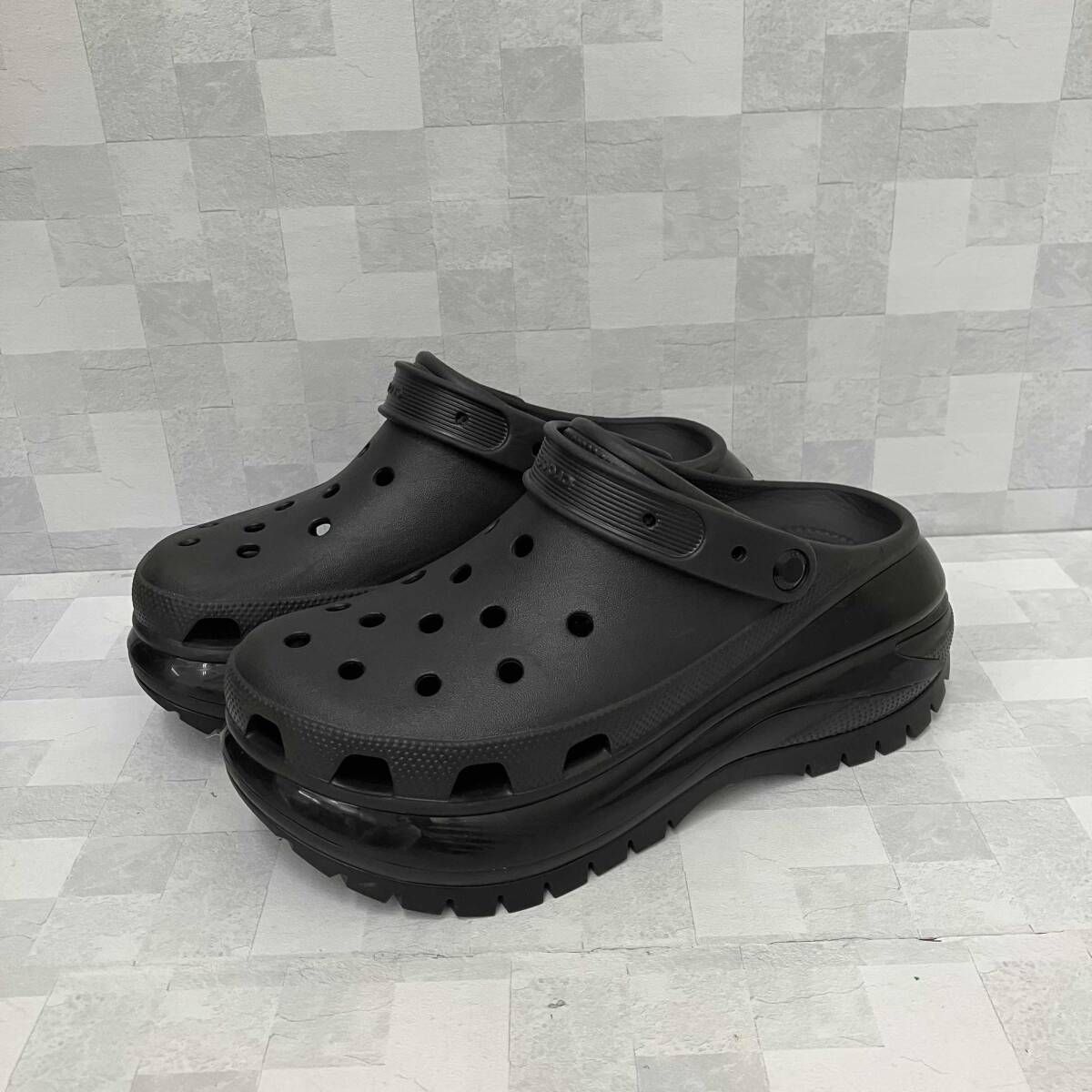 Crocs クロックス サンダル クラシック メガ クラッシュ クロッグ Classic Mega Crush Clog 27cm ブラック