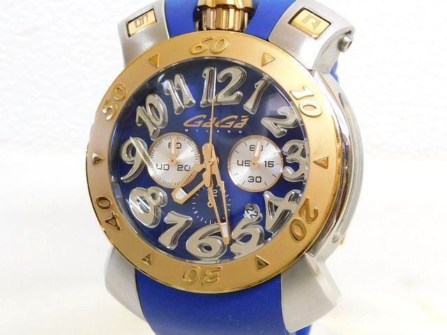 美品 ガガミラノ 時計 8015 CHRONO 48MM ステンレス クロノグラフ