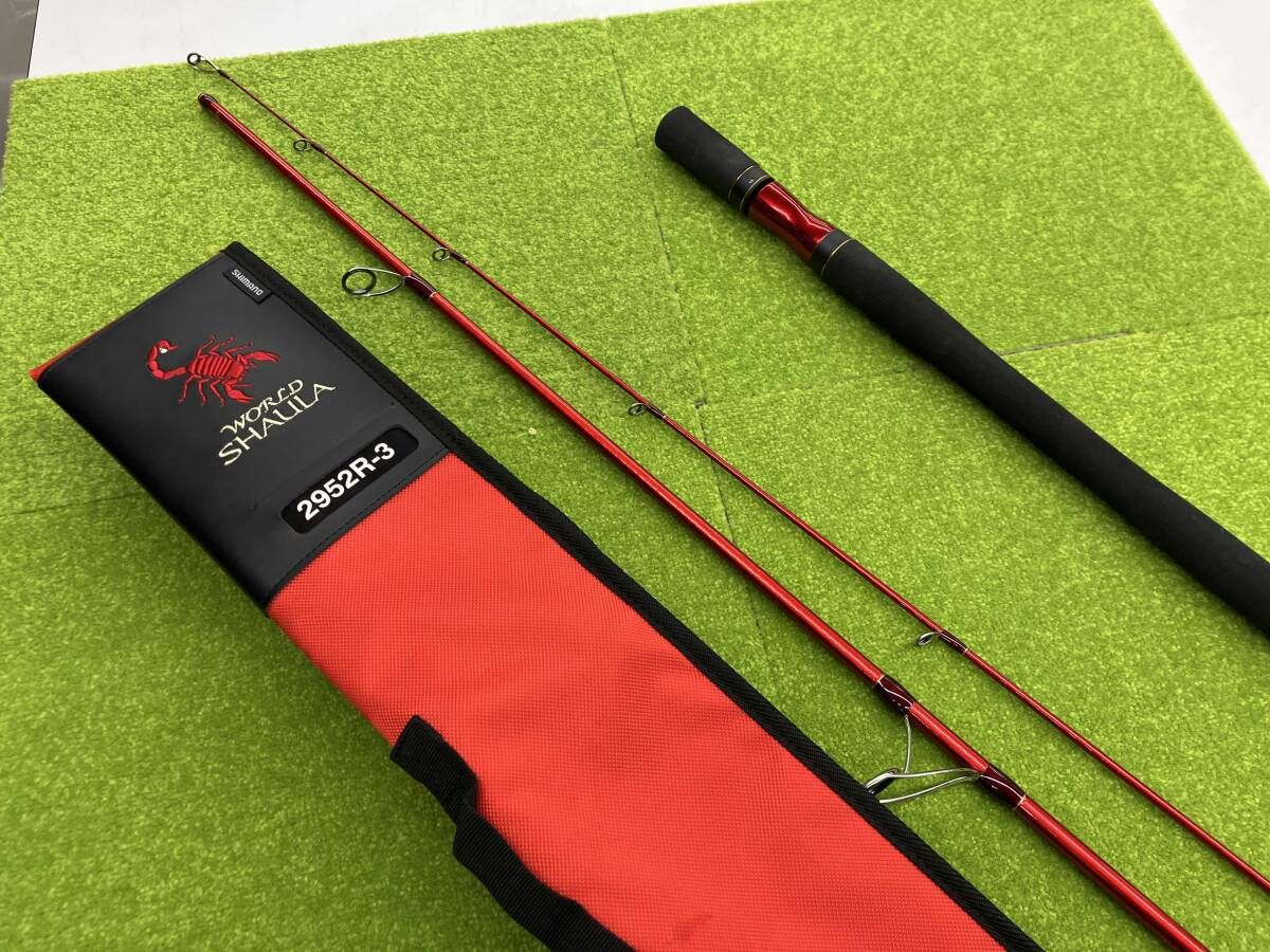 SHULA ルアーロッド 2952R-3 レッド　美品 SHIMANO シマノ 20ワールドシャウラ BG 2952R-3 ロッド ソルト