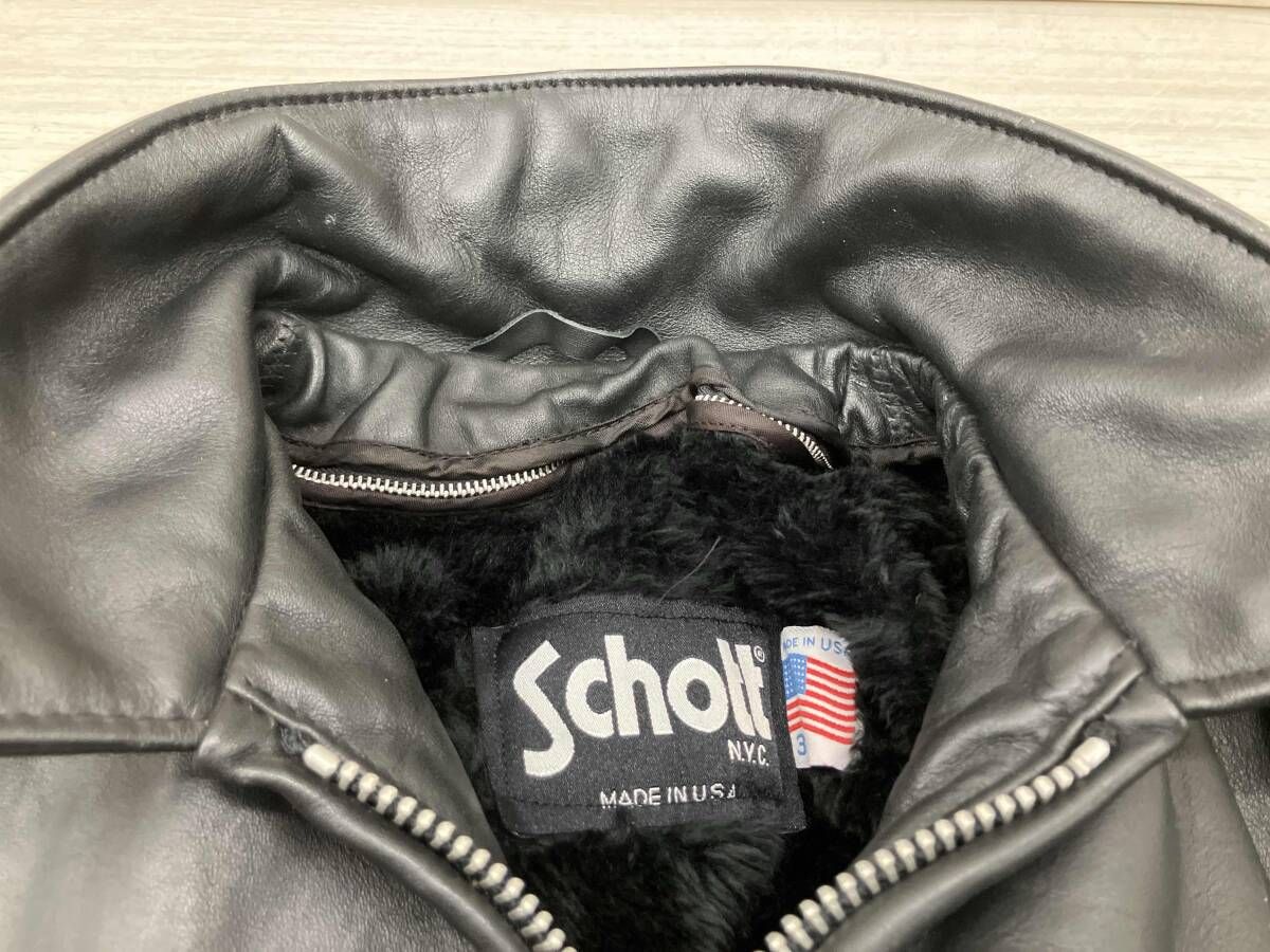 SCHOTT ショット シングルライダース 642 表記サイズ32 ブラック