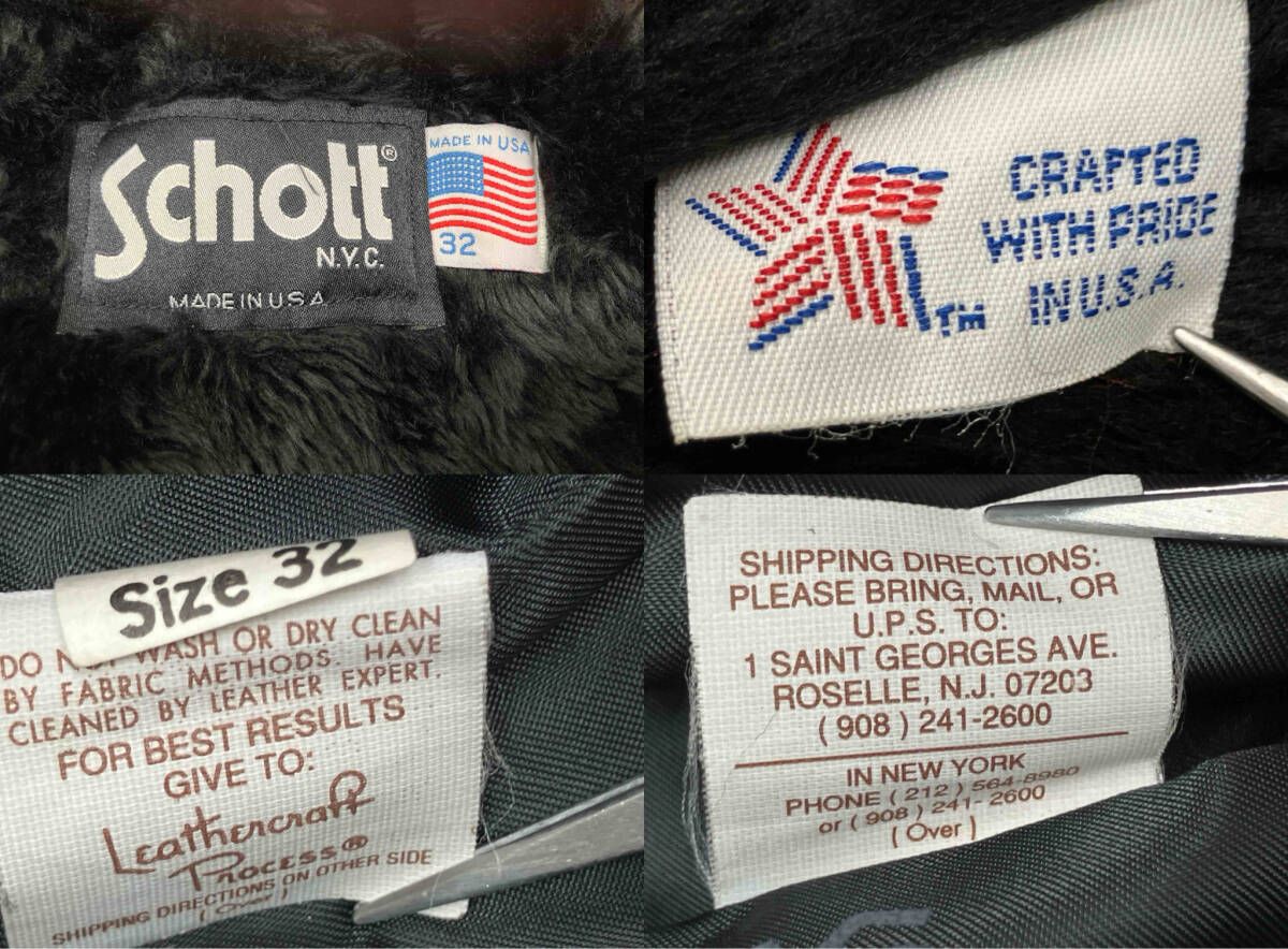 SCHOTT ショット シングルライダース 642 表記サイズ32 ブラック 