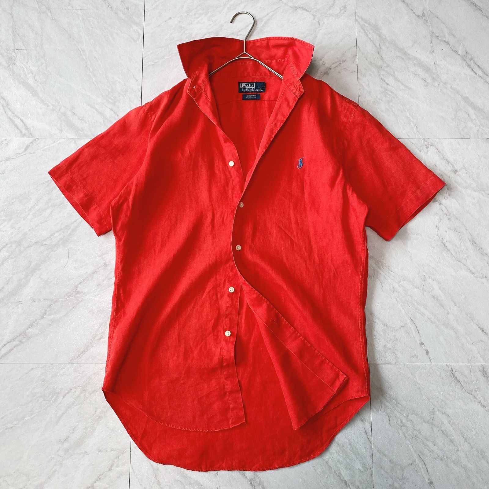 メンズ POLO Ralph Lauren 半袖 シャツリネン BRADFORD Sサイズ 