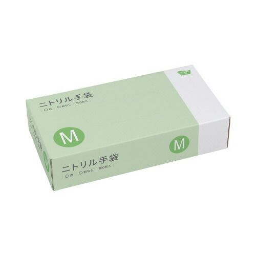 パ）ニトリル手袋　粉なし　白　Ｍサイズ　１００枚×１０3710-2975【カウネット】
