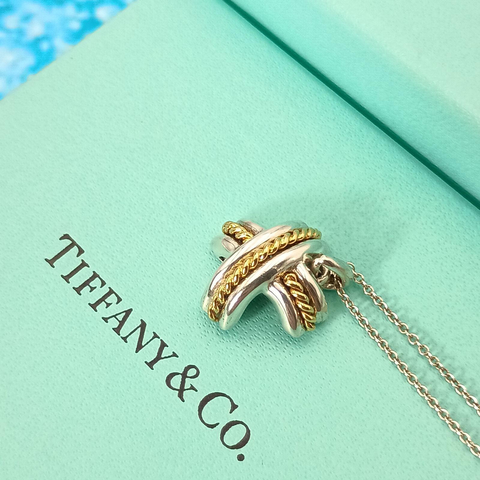 ティファニー シグネチャー ブローチ シルバー ゴールド コンビ TIFFANY TIFFANY&Co. ティファニー シグネチャー コンビ ネックレス レディース