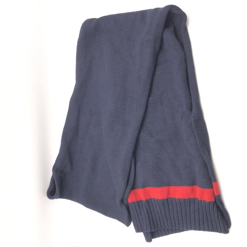 中古】GUCCI インターロッキングG マフラー ネイビー レッド グッチ[17