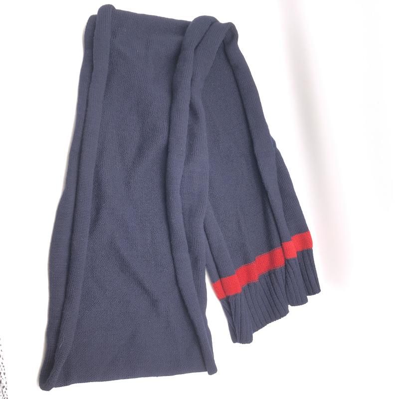 中古】GUCCI インターロッキングG マフラー ネイビー レッド グッチ[17