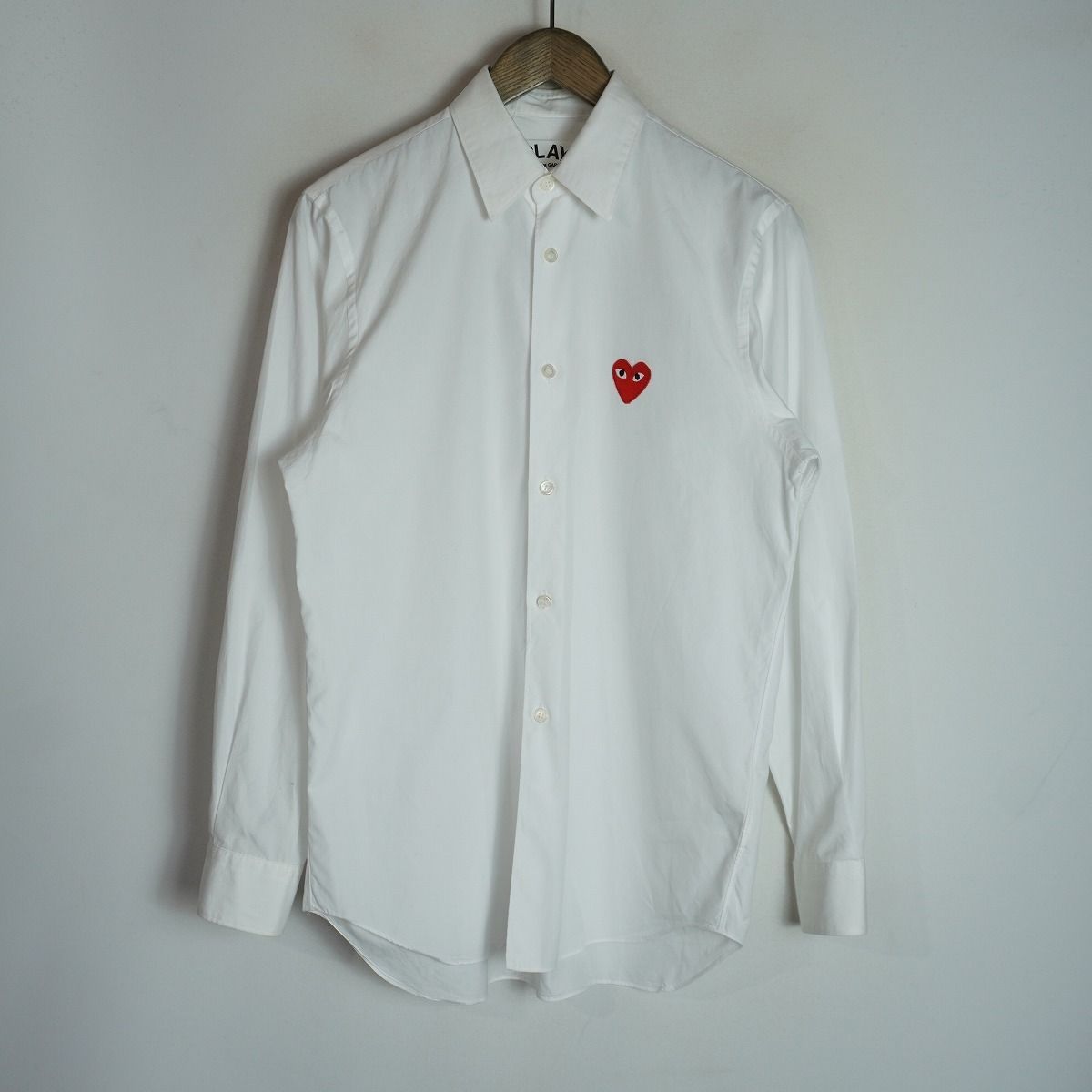 COMME des GARCONS レース装飾シャツ 白 AD2007 ブルー 国内正規 PLAY COMME des Garcons プレイ コムデギャルソン ハート