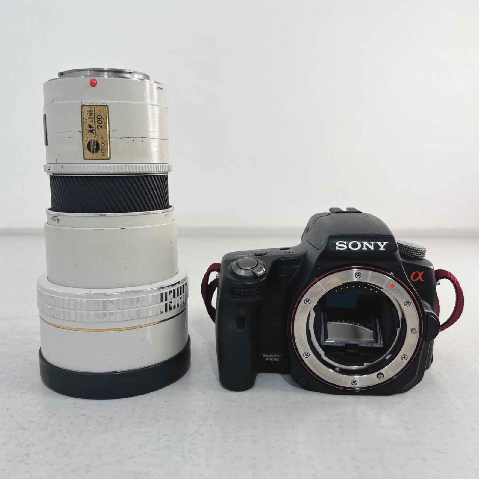 【ジャンク】ボディ Sony α レンズ MINOLTA AF APO TELE 200mm F2.8 G カメラ ソニー