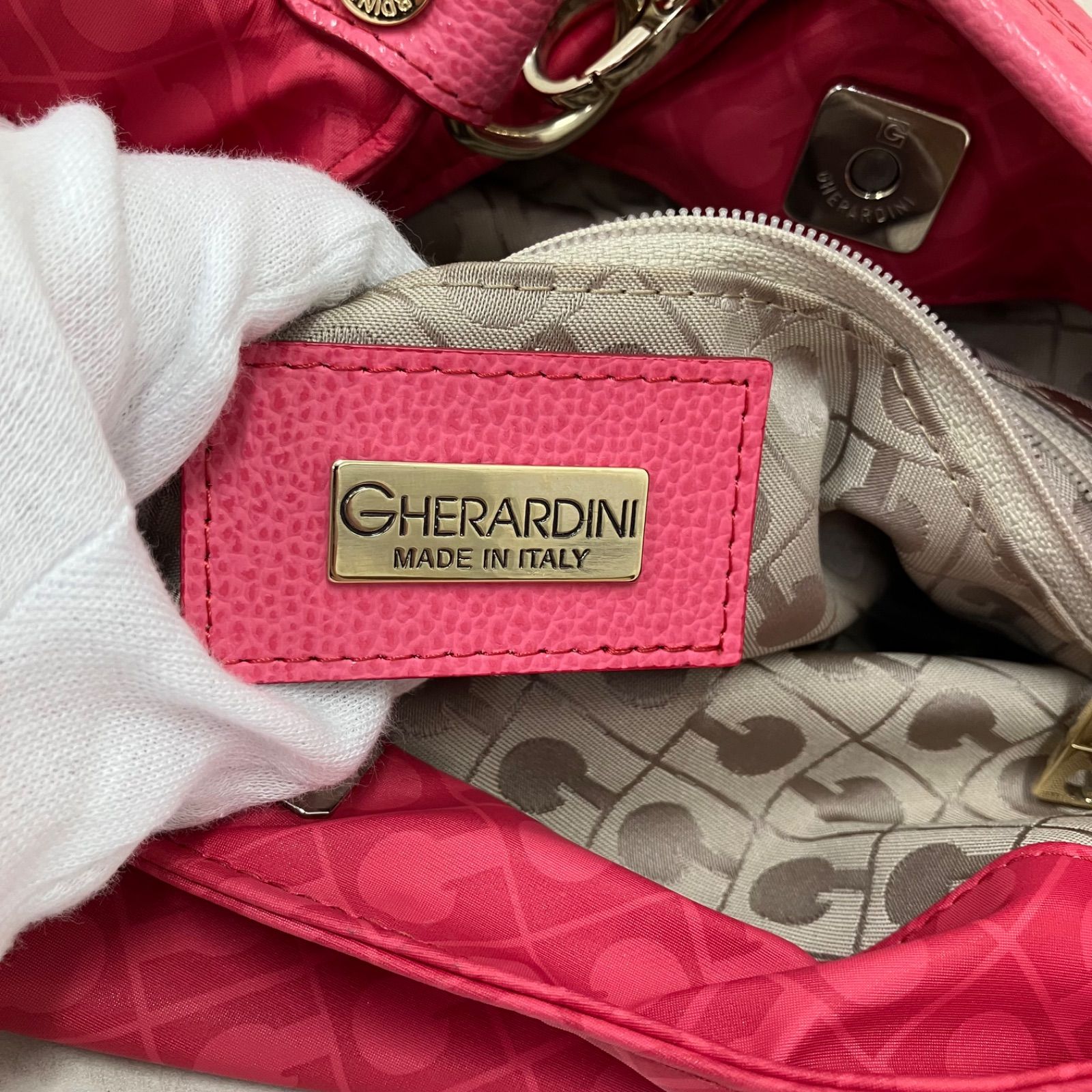 GHERARDINI ゲラルディーニ ハンドバッグ ピンク 4154 GHERARDINI ゲラルディーニ トートバッグ モノグラム 総柄 ピンク