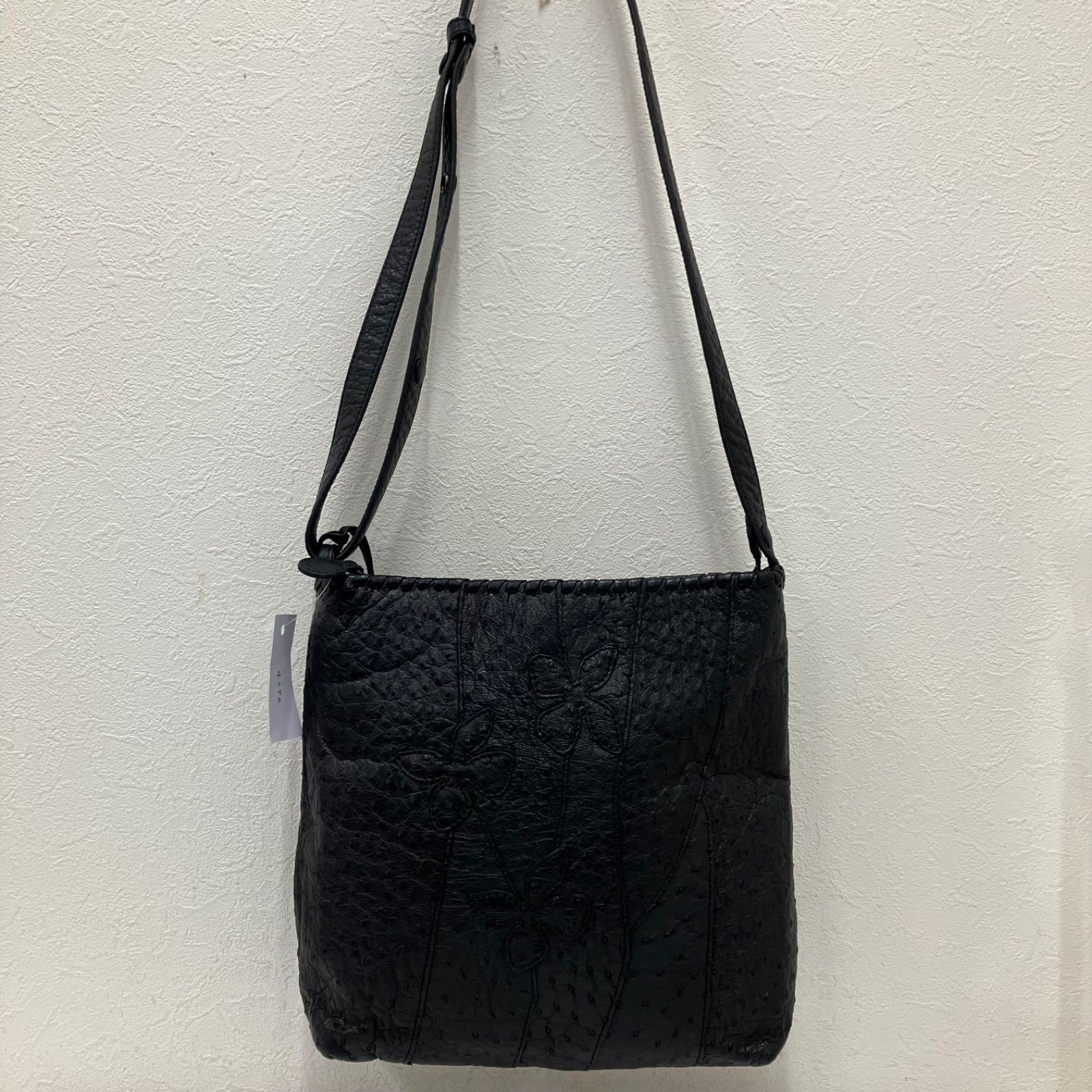 4276 IBIZA イビサ ショルダーバッグ レザー 花 オーストリッチ 