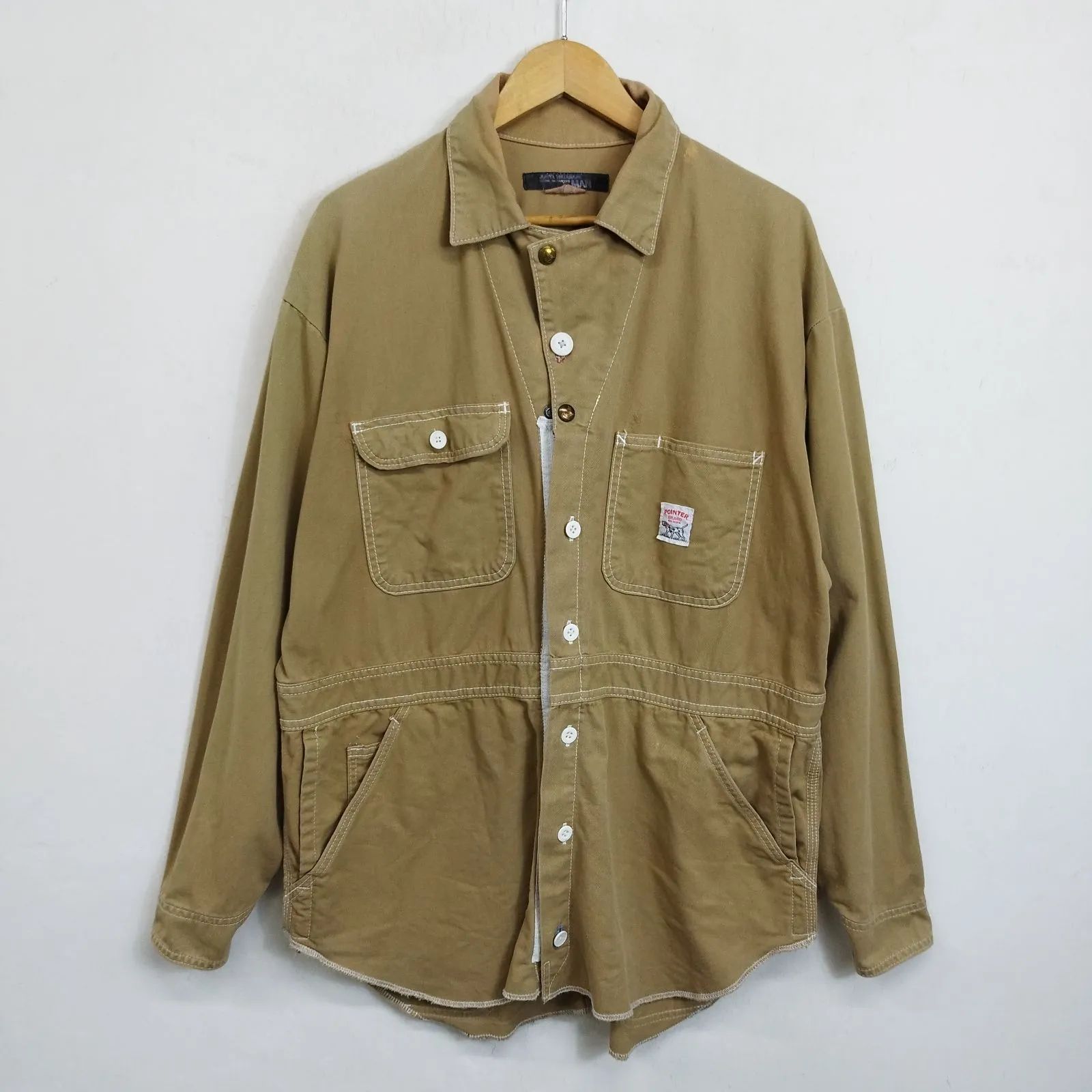 JUNYA WATANABE MAN COMME des GARCONS × Pointer カバーオール AD2005  再構築 ハンティングジャケット 日本製 コットン 古着 archive ベージュ系 F76 JUNYA WATANABE MAN COMME des GARCONS × Pointer カバーオール AD2005