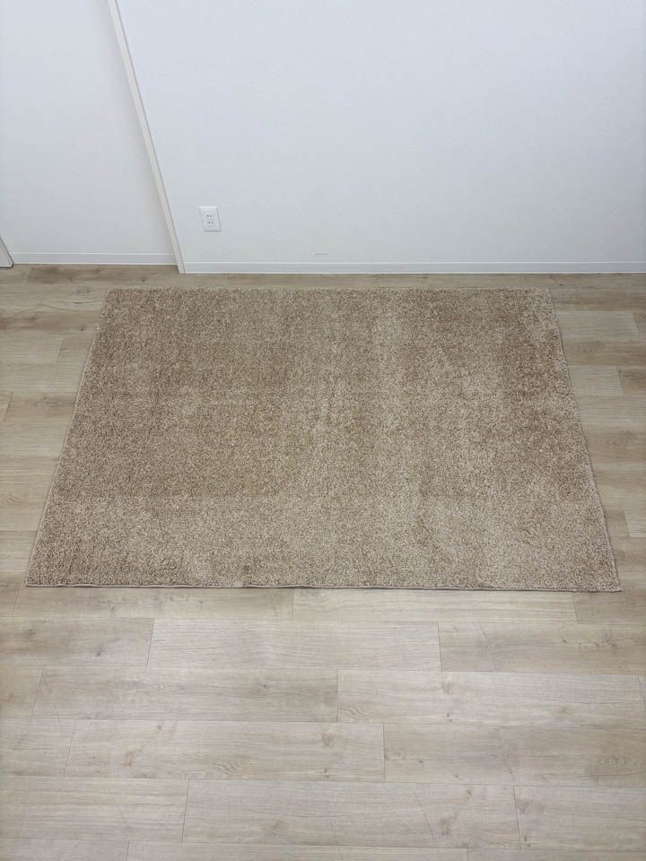 【展示品】定価4万 スミノエ スミトロンニューツイスティ ラグ ベージュ 140×200cm 防ダニ 防炎 床暖房対応 カーペット マット 個人未使用【送料無料】