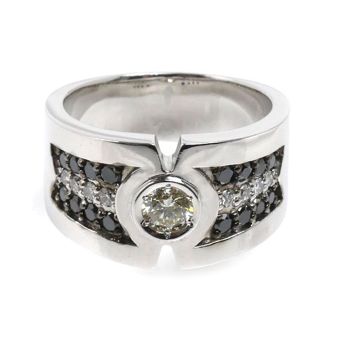 K18WG ホワイトゴールド リング・指輪 ダイヤモンド0.45ct/0.20ct 
