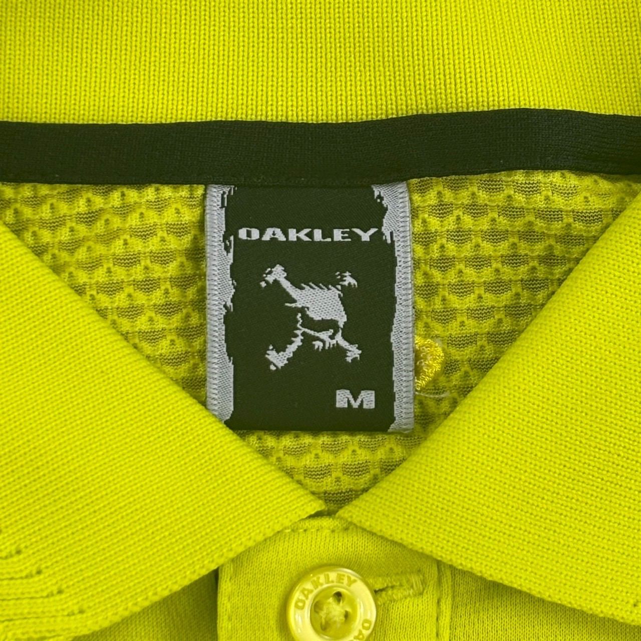OAKLEY オークリースカル ゴルフウェア 半袖 ポロシャツ スカル刺繍 黄