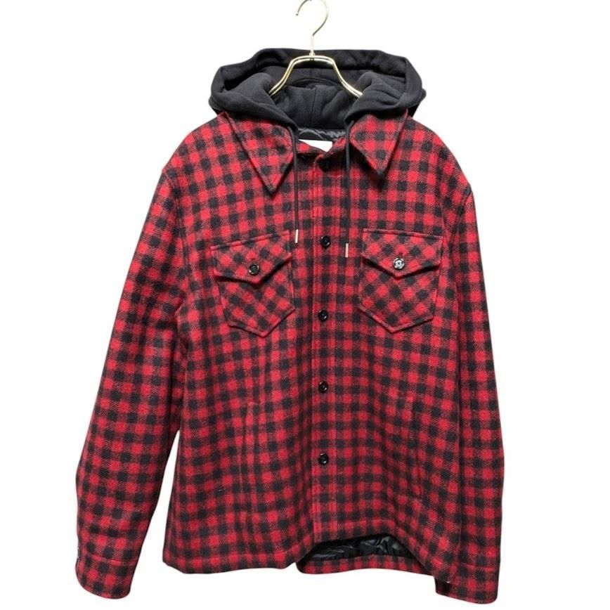 CELINE セリーヌ ブロックチェック 中綿CPOシャツフードジャケット