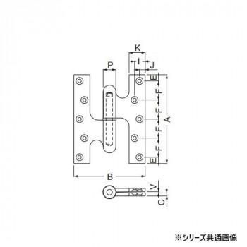 シロクマ フランス丁番(左) 102×76 金 BB-100L