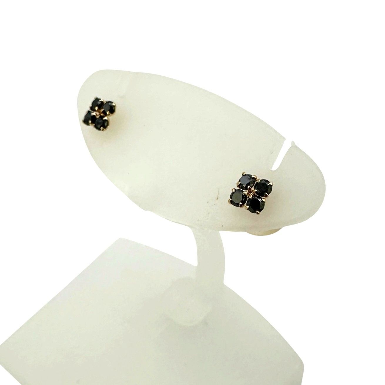 K18 ピアス 色石 黒系 0.4g ゴールド ブラック 両耳用 レディース ジュエリー アクセサリー 宝石 【中古】 USED-A 【9356】