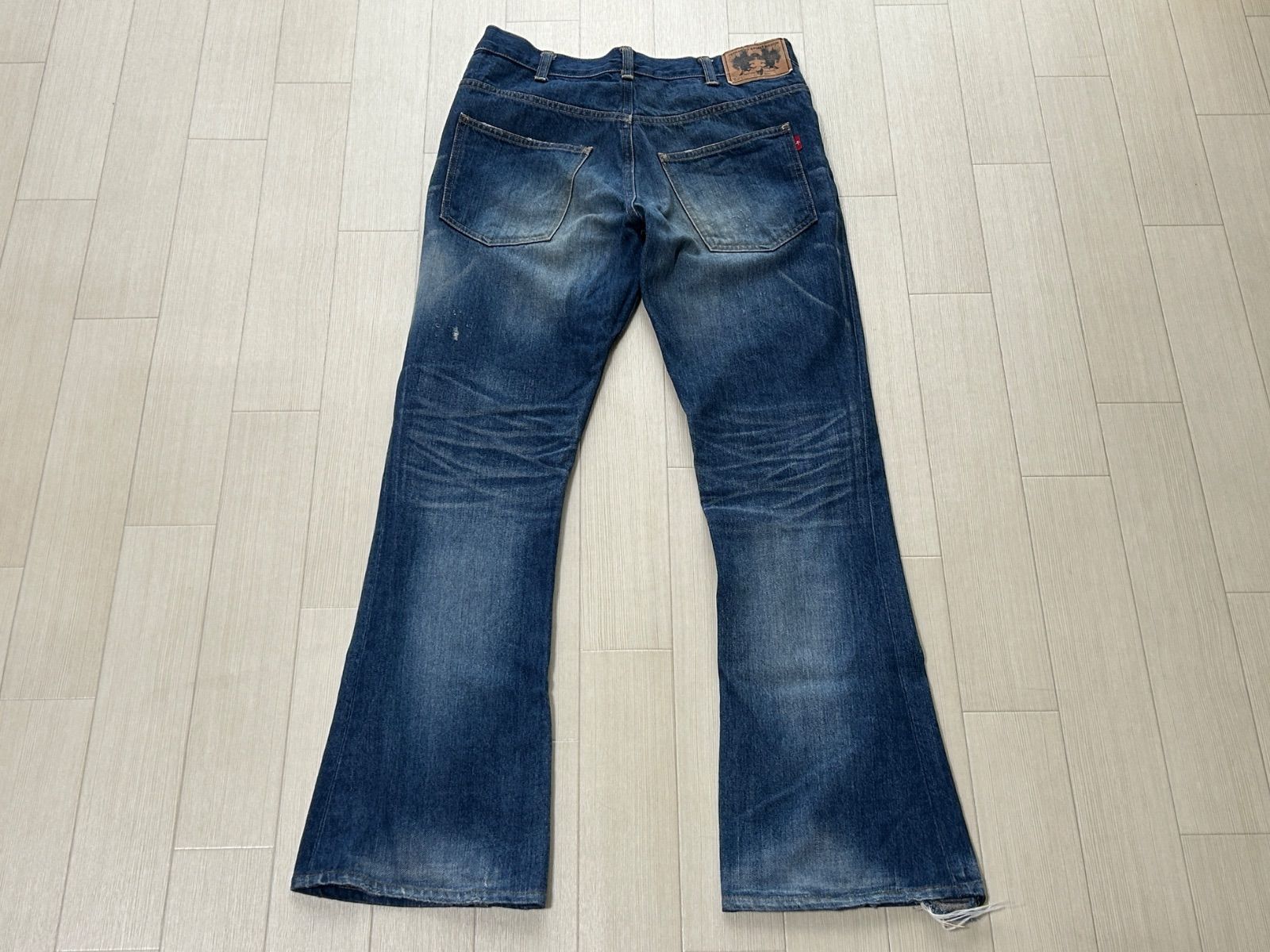 バックボーン デニムパンツ sizeS 片耳セルビッチ ブーツカット フレア 