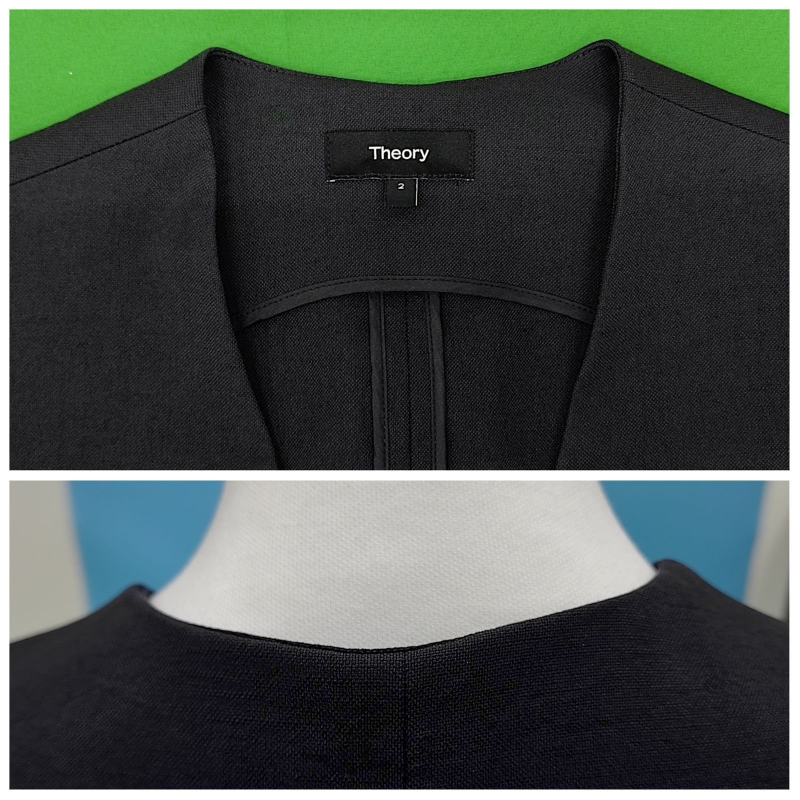 美品 セオリー Theory ダブルブレストロングジレ ベスト ノーカラー 2 美品】Theory セオリー ロングジレ ベスト - メルカリ