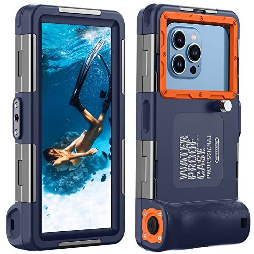 Lanhiem スマホ潜水用ケース iPhone/Samsung/Xiaomiダイビングケース 水中撮影や写真やビデオ用 耐水圧 排気穴 IPX8最高レベル水深さ15Mまで潜水可能 水泳 お風呂 海水浴 温泉 お釣り 防水ポーチ ストラップ付き PET保護フイ