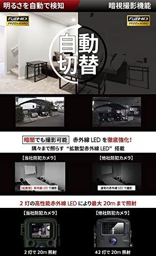 ハンファQセルズジャパン 【国内メーカー品】 Full HD 防犯カメラ トレイルカメラ 小型 屋外 防水 防塵 IP66対応 1080p対応 モーションのみ 赤外線LED 監視カメラ 動体検知 人感センサー 夜間対応 電池式 自動上書き録画 日本語説明書 国