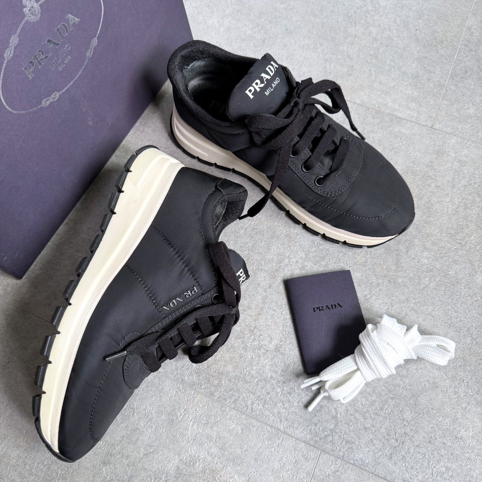PRADA プラダ スニーカー ナイロン ブラック スニーカー 1E553L 35.5