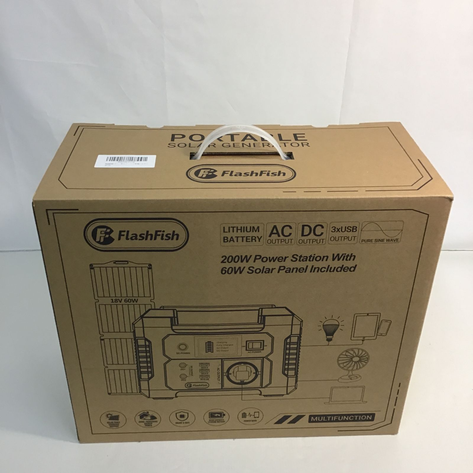 [八戸48-1-20260604]　未使用 Flash Fish ポータブルソーラー発電機 E200 (140) 11,900円