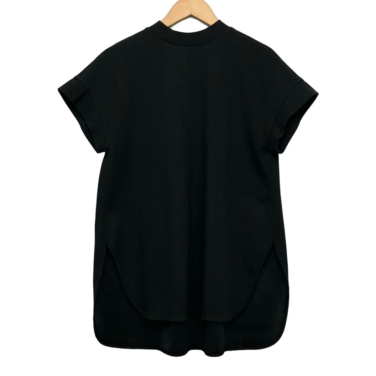 ADORE(アドーア) チュニック サイズ38 M レディース美品 - 黒 ハイネック/半袖/ベルト付き