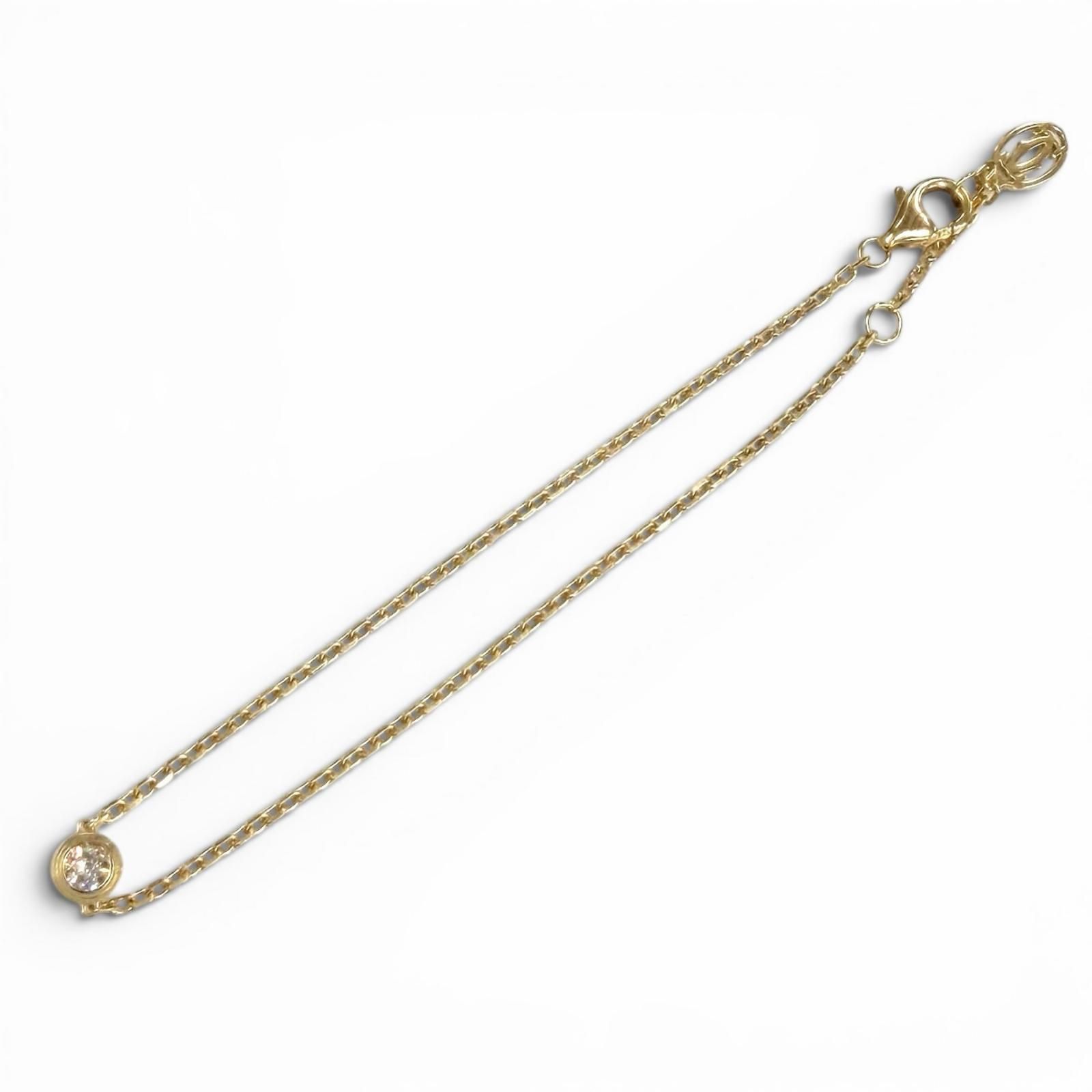美品☆Cartier カルティエ ダムールLM ダイヤ ブレスレット AU750(YG
