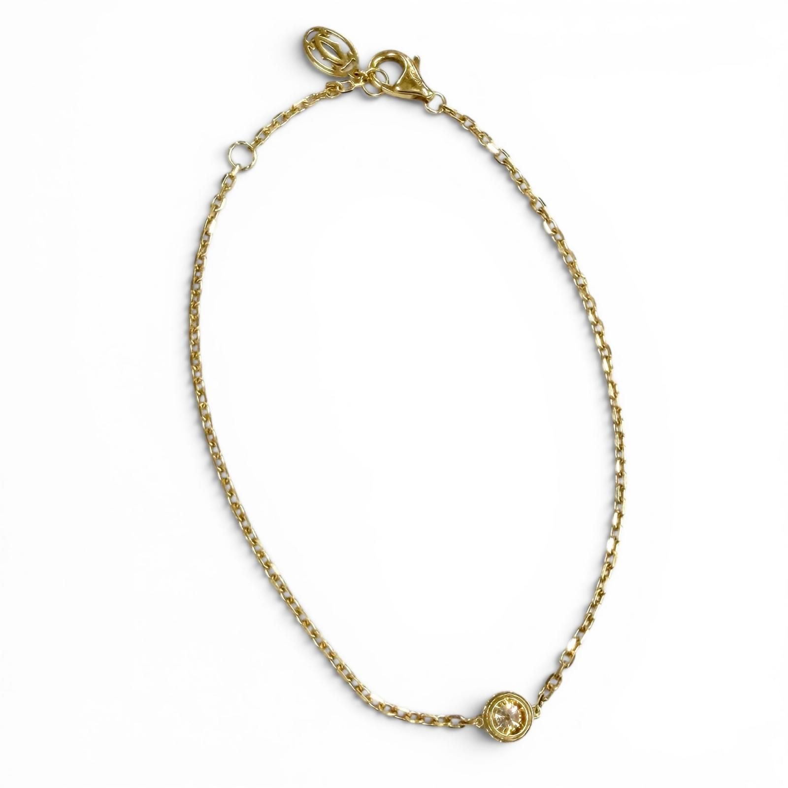 美品☆Cartier カルティエ ダムールLM ダイヤ ブレスレット AU750(YG