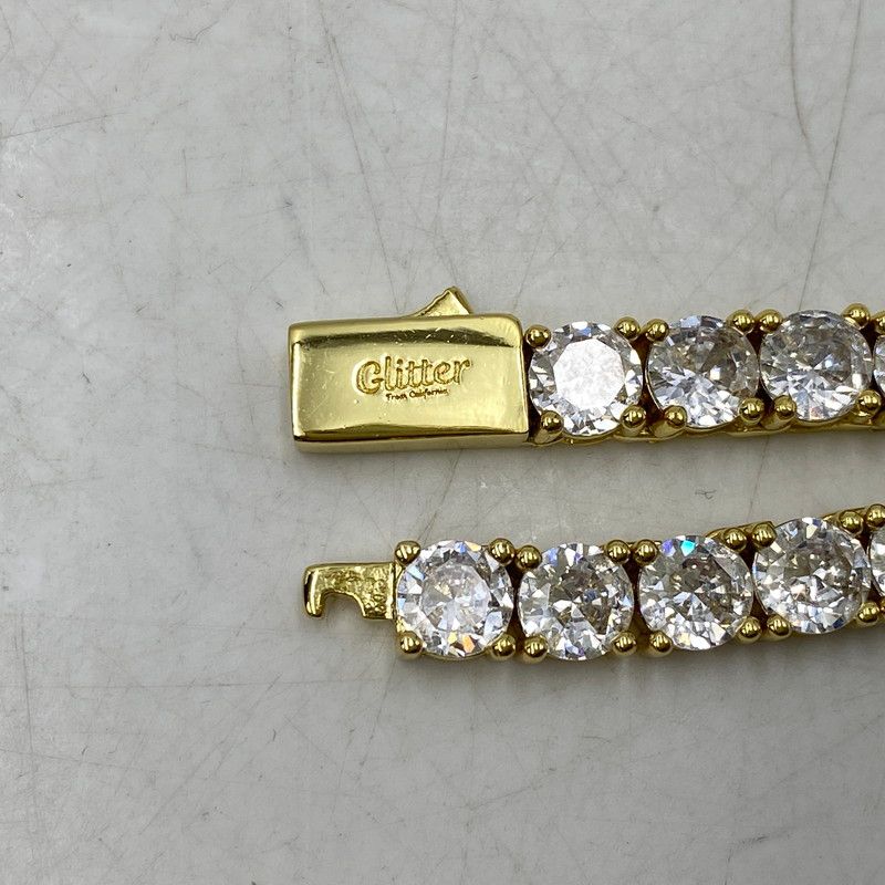 ※かか※GLITTER　グリッター　S925テニスチェーン 中古品】 GLITTER グリッター TENNIS CHAIN NECKLACE テニス チェーン