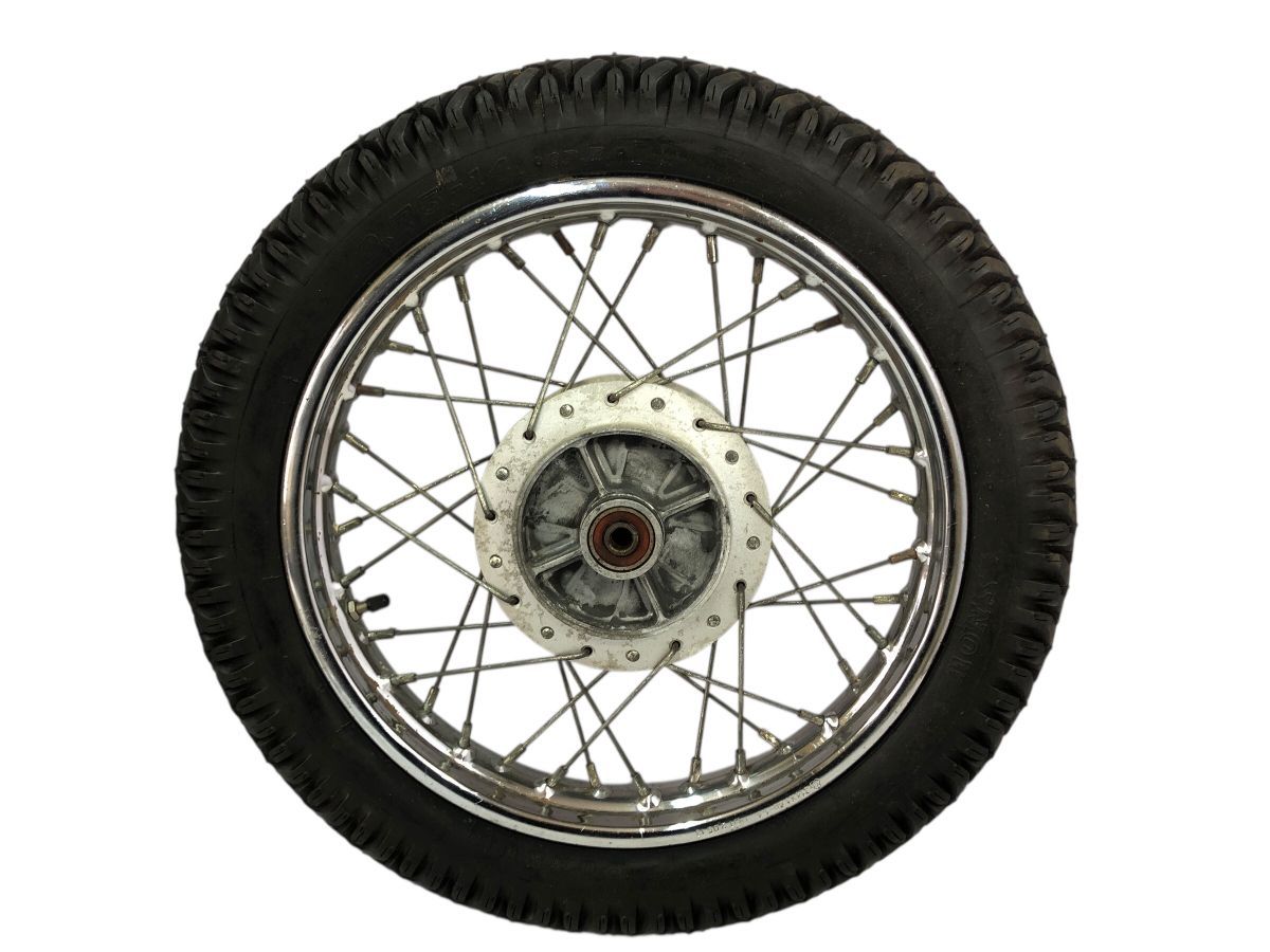 リトルカブ　リアホイール　14×1.60　スパイクタイヤ付　振れ小有（中古）TO-N3206