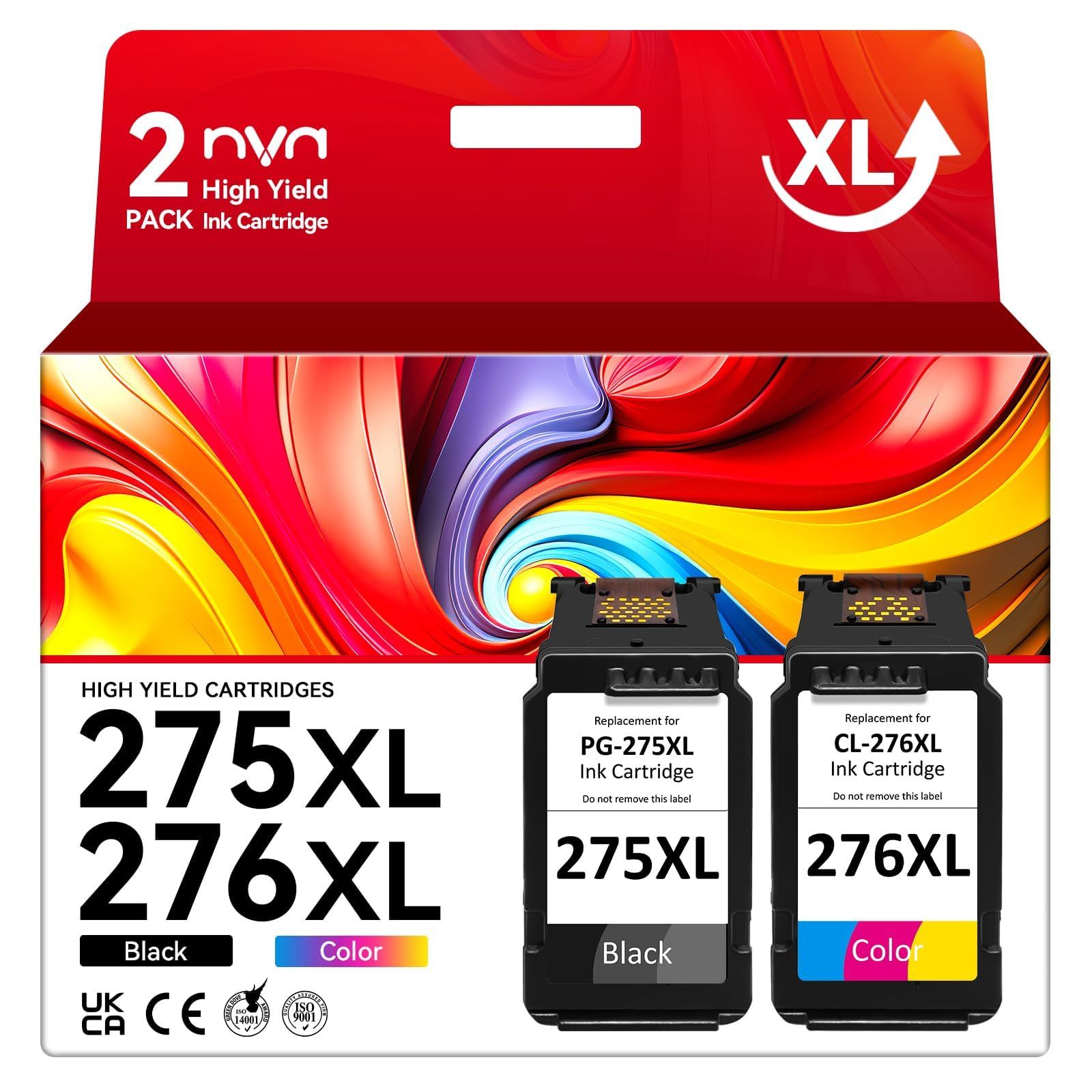 NVN PG-275XL CL-276XL Canon 275および276インクカートリッジ互換 Canon Ink 275 276 275XL 276XLコンボパック Canon TS3722 TR4700 TS3500 TR [275 276-1B1C。]