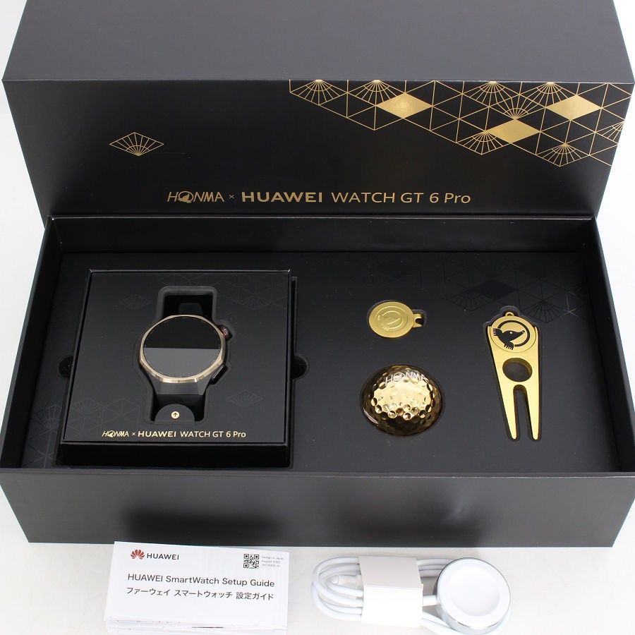 【美品】HUAWEI WATCH GT 6 Pro ATM-B29-HO ブラック HONMAモデル AMOLEDディスプレイ スマートウォッチ 本体