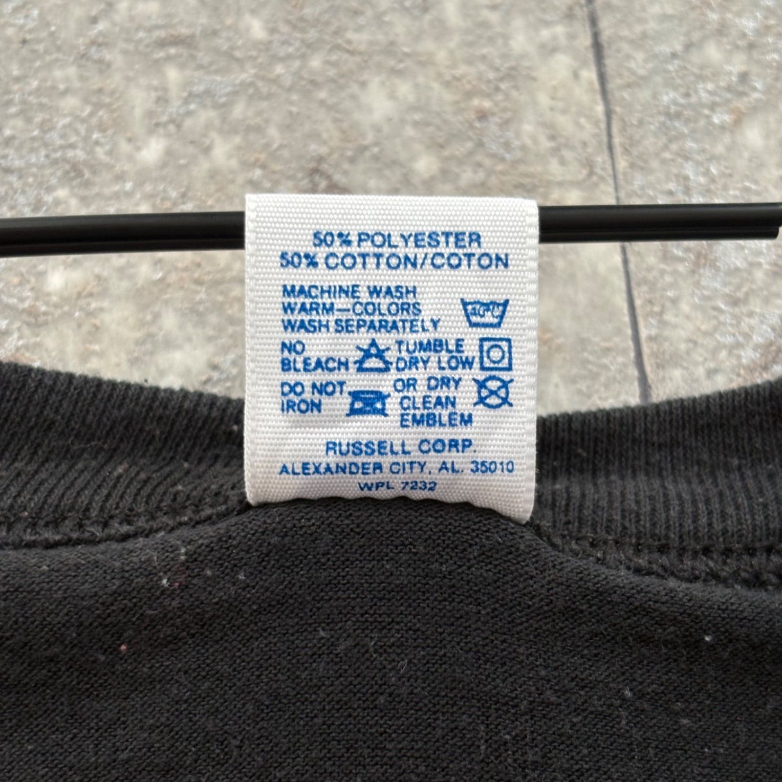 90s ラッセルアスレティック Tシャツ L ブラック 黒 USA製 シングル 