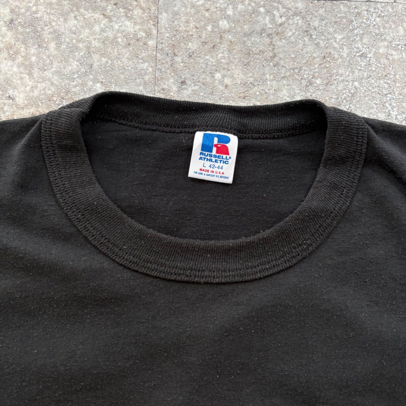 90s ラッセルアスレティック Tシャツ L ブラック 黒 USA製 シングル 