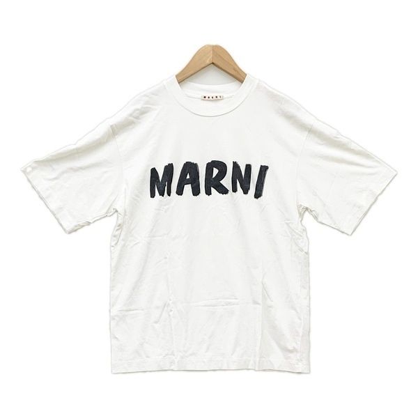 MARNI マルニ 半袖Tシャツ 手書き風 ロゴ プリント THJET49EPH クルー