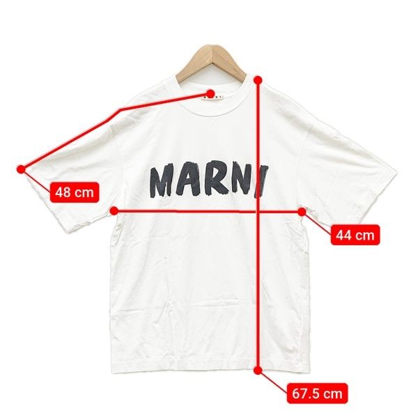 MARNI マルニ 半袖Tシャツ 手書き風 ロゴ プリント THJET49EPH クルー