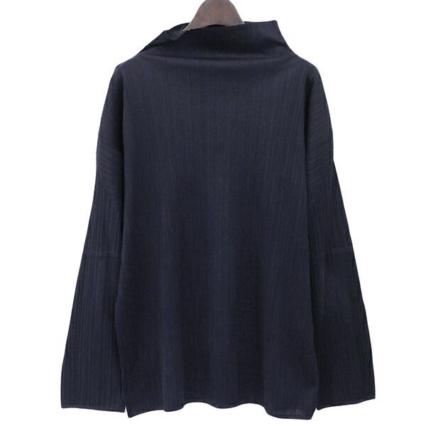 PLEATS PLEASE プリーツ　長袖　ネイビー　XLサイズ PLEATS PLEASE プリーツプリーズ PP04-JK604 サイズ3 プリーツ