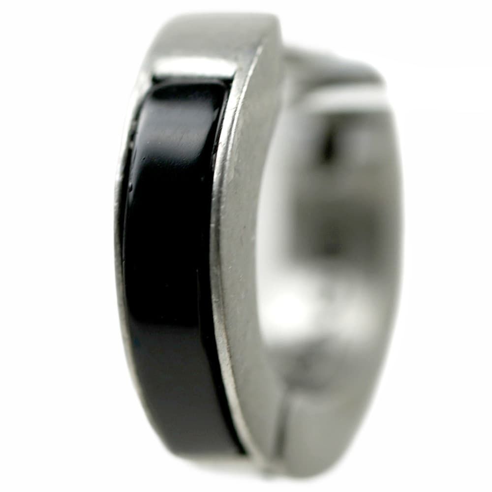 コーチ アクセサリー ピアス フープ メンズ 片耳用 スターリングシルバー シルバー925 ブラック ロジウム COACH Black Silver Inlay Huggie Hoop Earring 37452388SLV003 7,700円